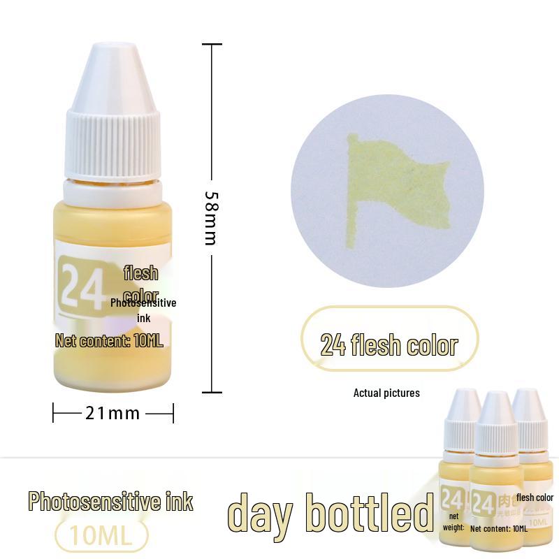 Photosensitive Quick-Dry Stamping Ink - 10ml Red, Black, Blue, Purple Ink for Stamp Pads