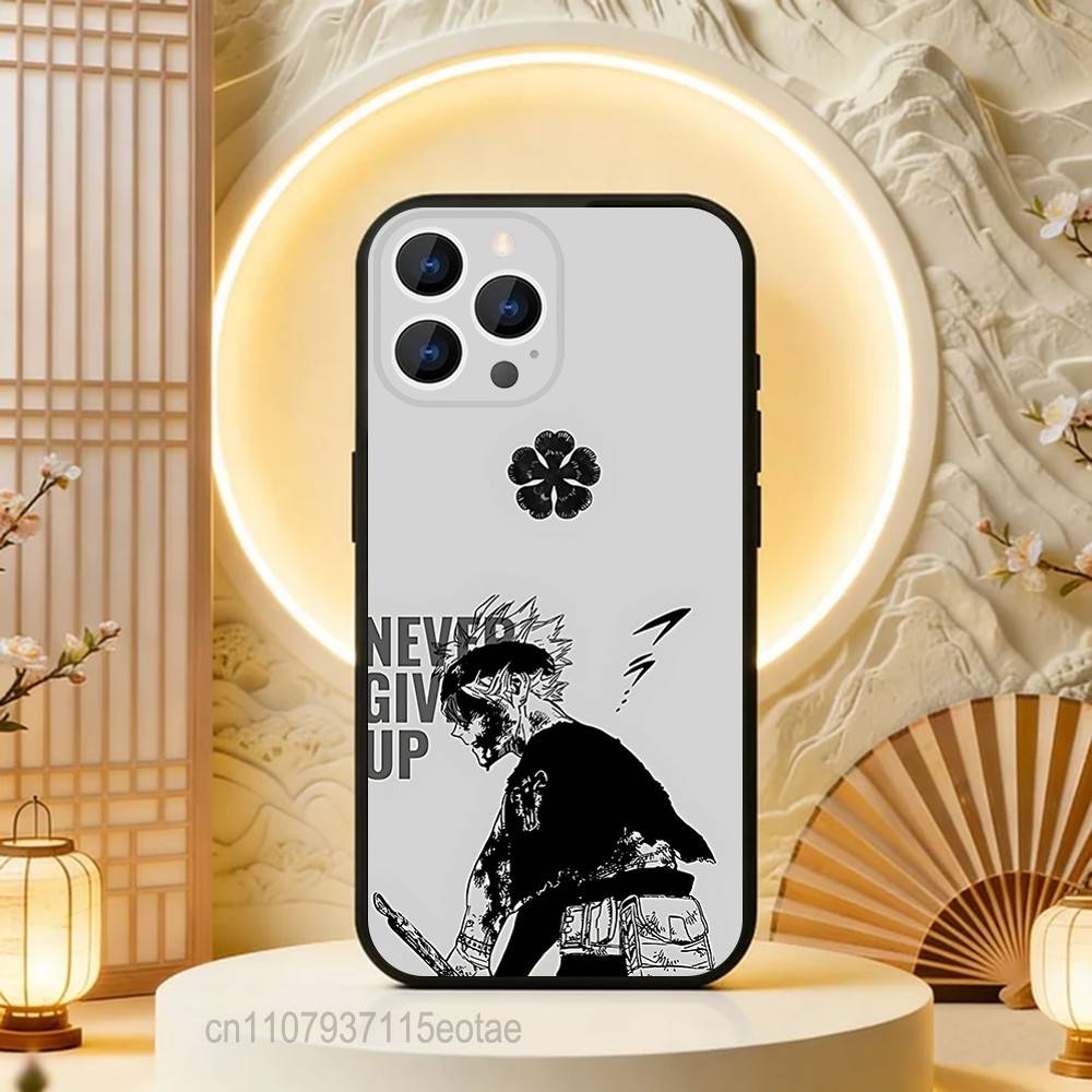 C-Clover Asta B-Black  Phone Case Silicone Soft For IPhone 16,17,15,11,13,12,14,Mini,Pro,Max,Plus,Air,E Black