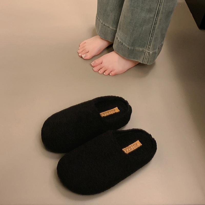 

Гигантский мягкий восковой! Удобная ходьба зимняя обувь для увеличения роста и тонкие пушистые туфли женские ленивые биркен кэжуал пушистые тапочки 40 чёрный