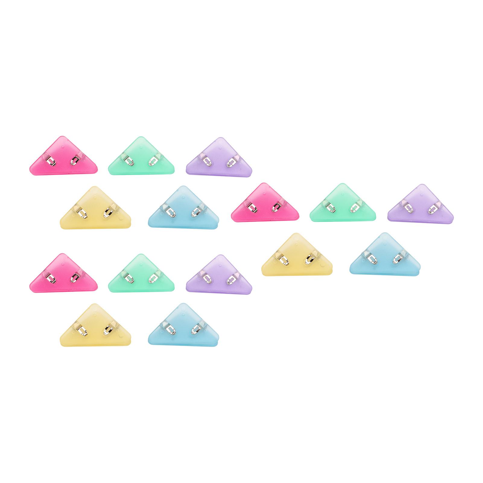 

15Pcs Triangular Paper Clips 90 Degrees Corner Protection Durable PET Widely Used Colored Paper Clips for Files