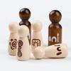 8 Pack Wooden Peg Dolls Peg People Peg Doll Bodies Natural Wood Shapes Figures Decorative Peg Doll People