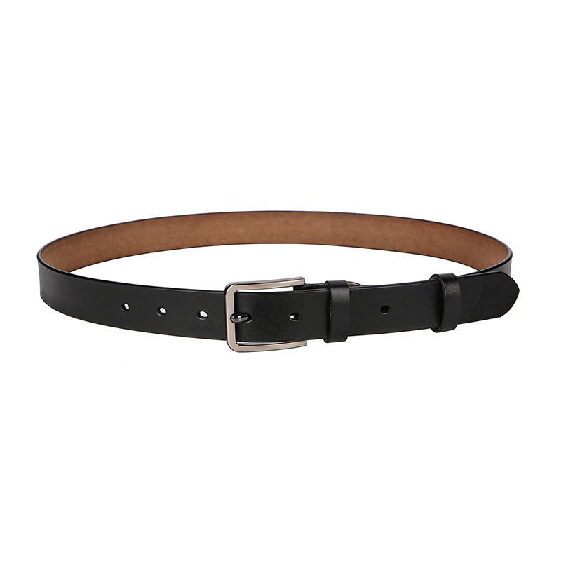 Genuine Leather Belt With Classic Pin Buckle For Casual And Formal Wear