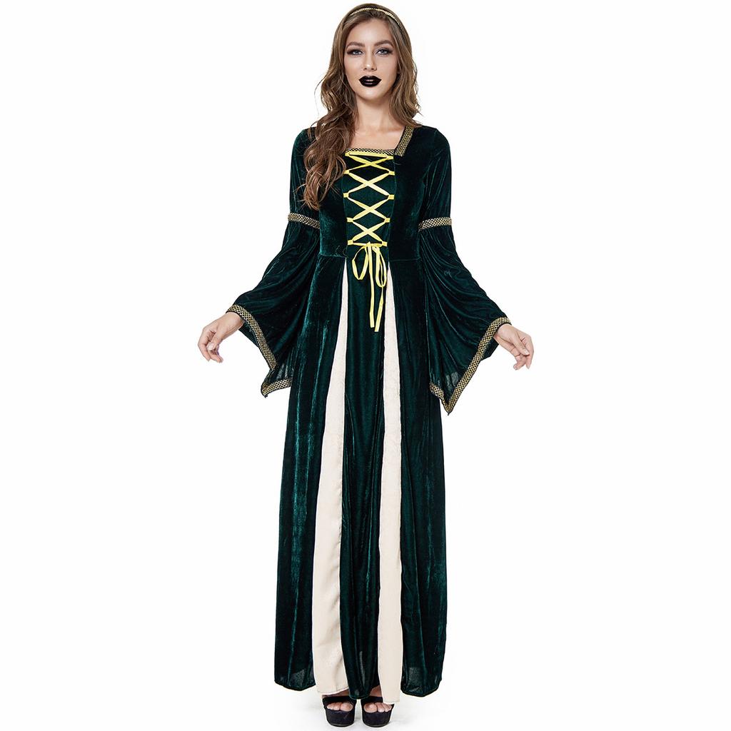 Halloween Greek Court Princess and Queen Costumes, Retro European Royal Drama Stage Costumes