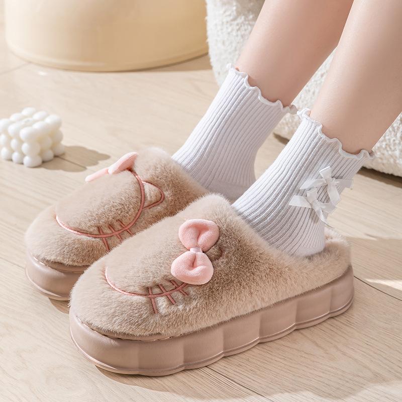 

Модные новые зеленые тапочки с бантом зимние женские 2024 обувь толстая подошва пушистые тапочки для дома мюли обувь женщина пушистые металлические домашние тапочки 40-41 хаки