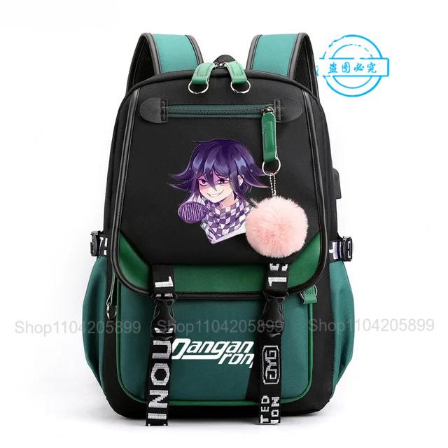 Zaino Danganronpa Anime Mochila Cartella Scolastica Studente Porta USB Borse da Viaggio Laptop Messenger Bag Grande Casual Regalo