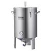 304 Stainless Steel Kettle, 60 L Beer Brew Fermentor, Brew Bucket Fermentor for Brewing, Home Brewing Supplies with Base, Kettle Stock Pot Includes