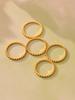 Qiong Yao 18K Gold Textured Ring: Stylish 3D Gear Design, Trendy European & American Style
