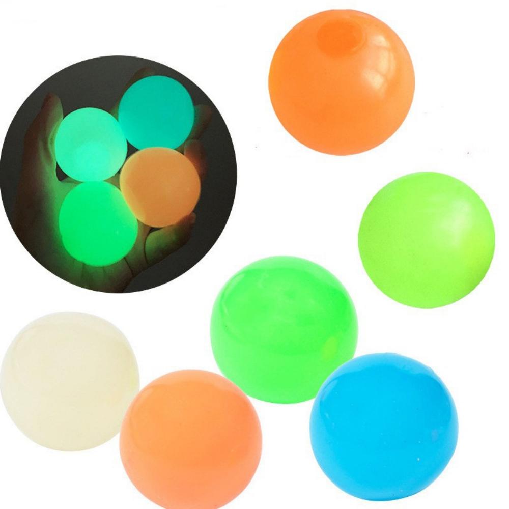 6/12/18 Pcs 4.5Cm Fun Luminous Pinch Sticky Balls For Birthday Party Wedding Christmas New Year Party Game Gift Prize Gift Pack