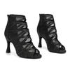 Sexy High Heels Adult Women Dance Boots Mesh Salsa Tango Latin Dance Modern Ballroom Dancing Shoes Heeled 9CM
