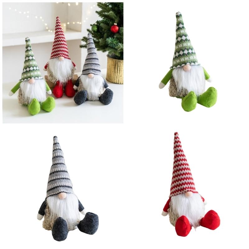Festival Plüschgnome Puppen Dekoration Einzigartige Plüsch Langhut Gnome Ornament für Verzaubernde Weihnachts-Kamin-Dekoration