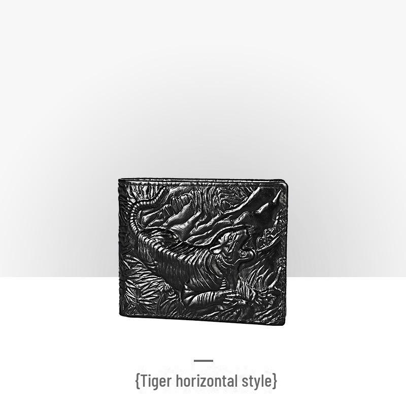 Men’s Retro Genuine Leather Wallet - Hand-Embossed Crocodile Pattern, Long, Large Capacity, Multi-Card Slots.