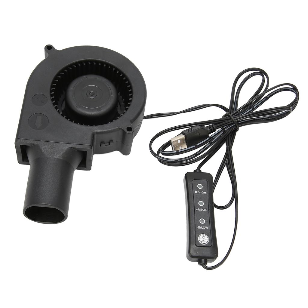 USB Blower Fan 3.8in 3 Speed Mode DC 5V Brushless 3800 RPM 22 CFM Computer Cooling Fan for PC