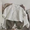 Camisa de manga murciélago estilo japonés retro para niños - Algodón y lino, primavera/otoño, ropa de abrigo para bebé niño