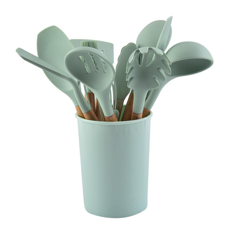 Conjunto de utensílios de cozinha de silicone com 12 peças: Espátulas Resistentes ao Calor e Espátulas para Refogar