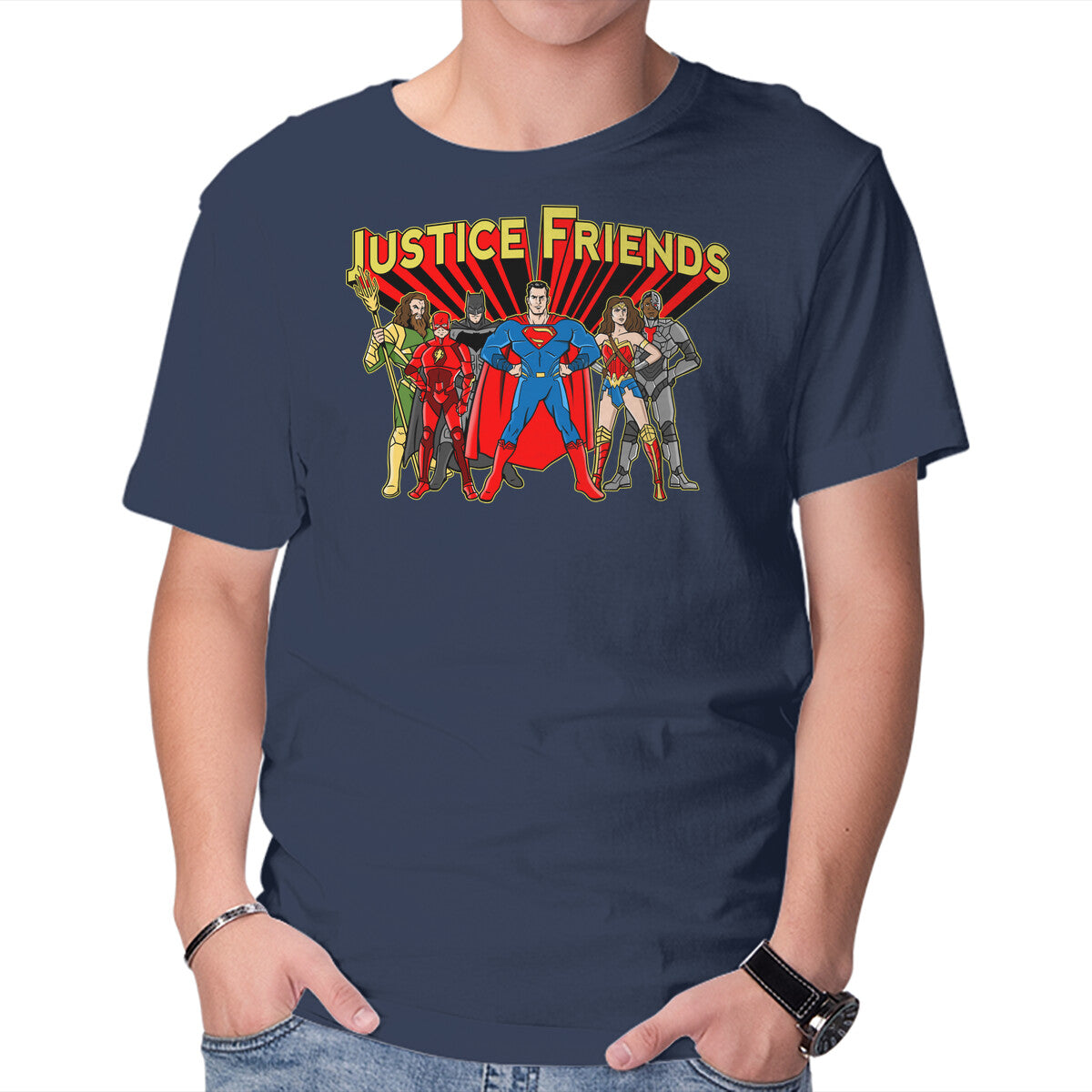 Unisex Crew Neck T-Shirt Justice Friends Graphic Short Sleeve Casual Tee XXL
