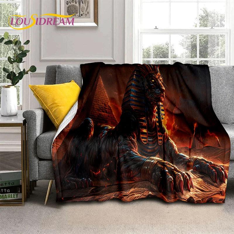 3D Ancient Egypt Death Anubis Pharaoh Horus Mythology 2025 Soft Blanket,Soft Throw Blanket for Home Bedroom Bed Sofa Cover Child