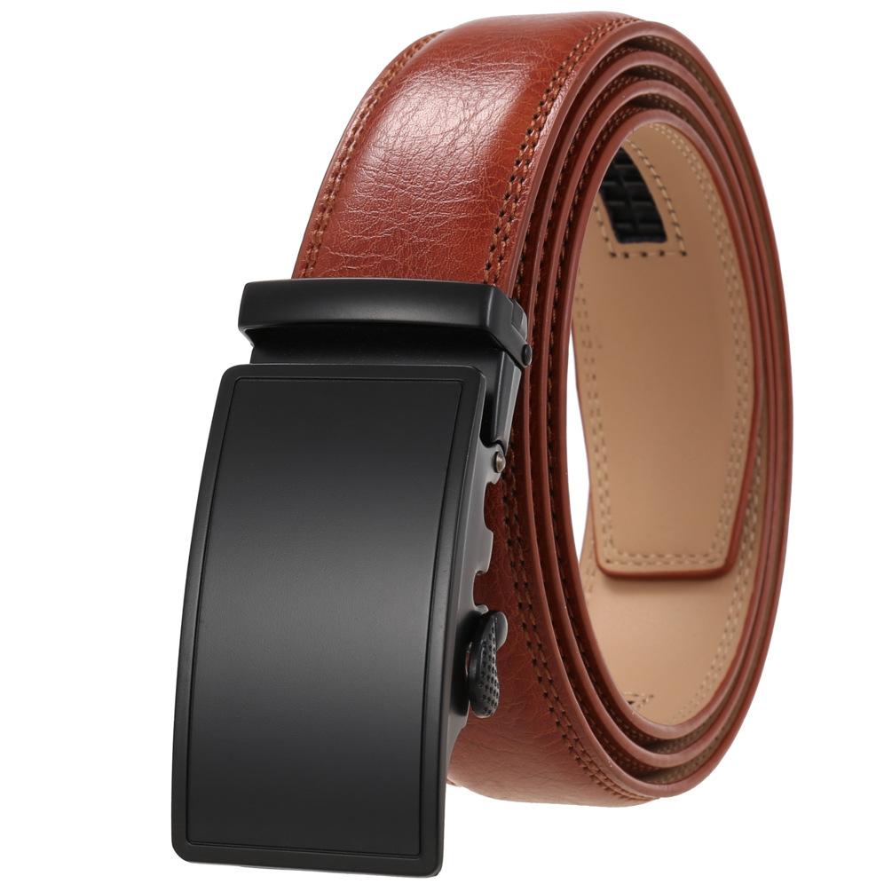 

1шт. Модный ремень с автоматической пряжкой, мужской ремень, двухслойная воловья кожа Ly35-1070-1 110-130CM