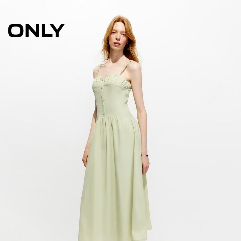 ONLY Women's Adjustable Strap Pleated Midi Dress