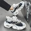 Outdoor Sports Style Men Platform Casual Tennis Sneakers Fashion Metal Chain Decoration Comfortable Lace Up Male Running Shoes