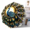 Vibrant Peacock Stained Glass Art Portable Automatic Umbrella Compact & Durable 8-Rib Design Durable Plastic & Iron Travel Essential Fashion Lovers