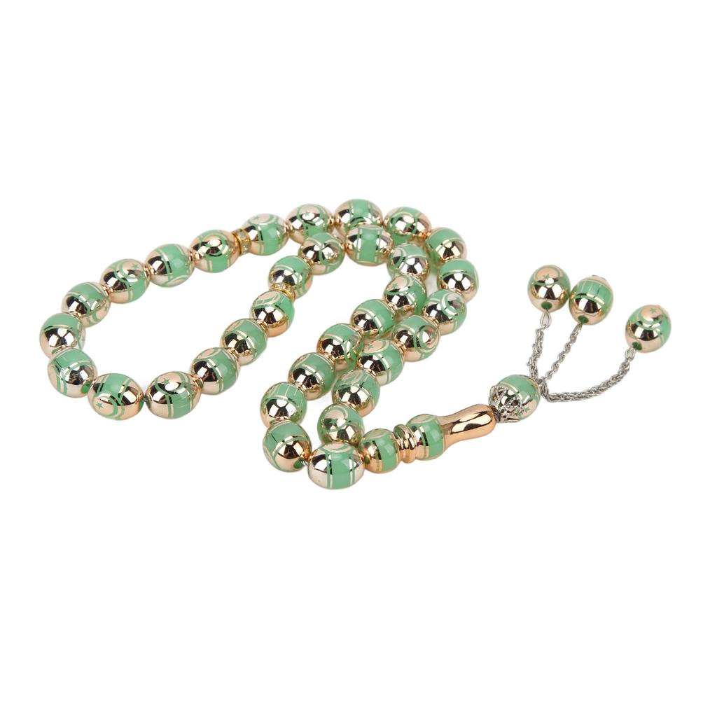 Růženec Bílá Béžová Jezerní modrá Zelená Barva Vzor hvězdy Pryskyřice 33 modlitebních korálků pro denní