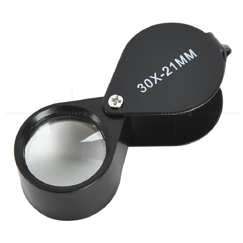 10X 20X 30X Jewelers Loupe Pocket Magnifying Glass Folding Jewelry Magnifier Mini Diamond Coins Lupa Eye Loop Reading Glasses