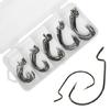 50Pcs Baits Jig Fishes Hook Replacement High Carbon Steel Hook with Plastic Box Worm Soft Baits Jig Fishes Hook