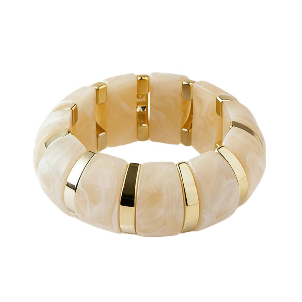 Acrylic Smudge Bracelet European and American Personality Exaggerated Multi-color Accessories High-end Wide-sided Elastic Bracelet