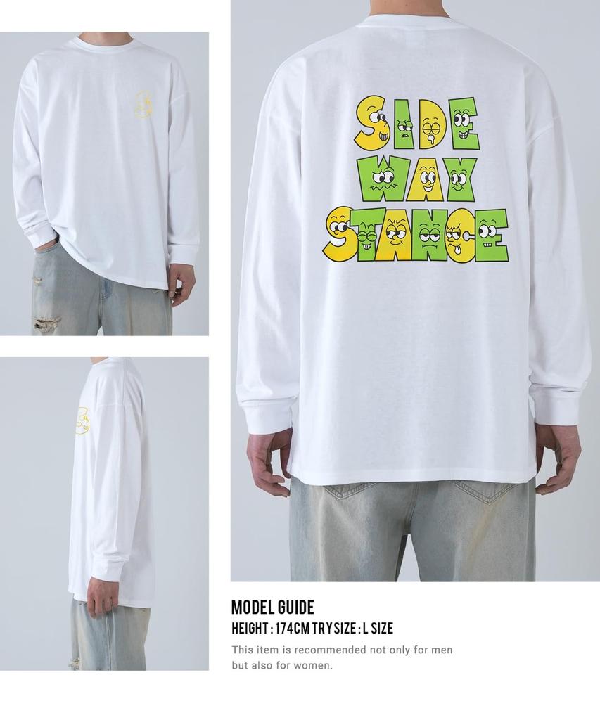 [IMPROVES] [SIDEWAYSTANCE] Facial Logo Long Sleeve T-Shirt