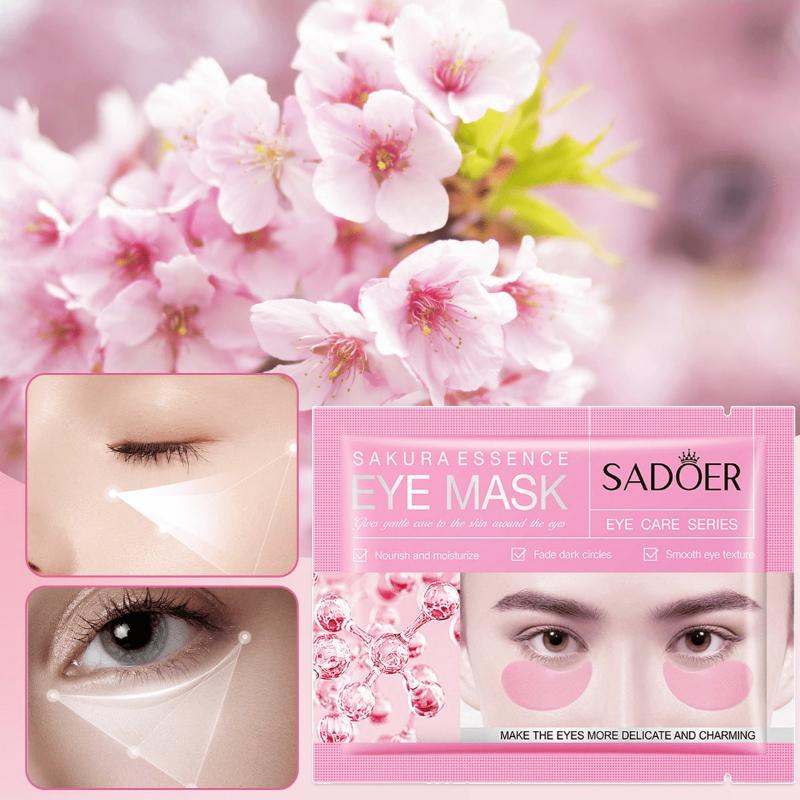 Cherry Blossom Extract Eye Mask Anti-Wrinkle Eye Patches Fade Fine Line Remove Dark Circle Bag Anti-Puffiness Moisturizing Brighten Skin Care