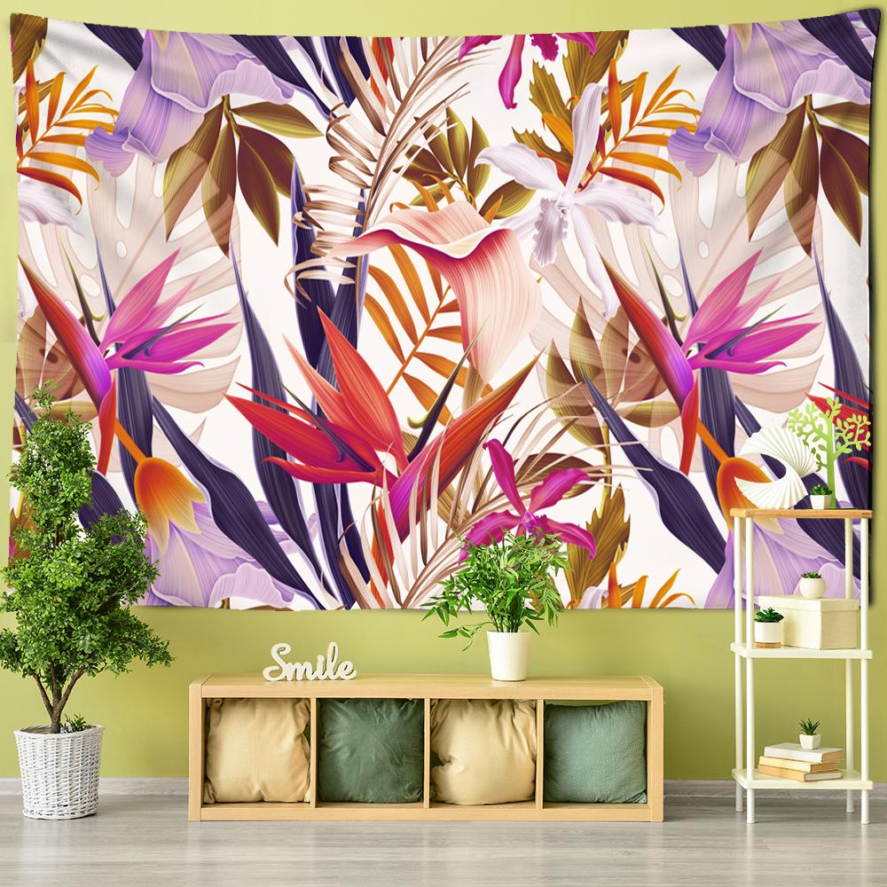 

Картина маслом Попугай Юго-Восточной Азии Стиль Декор Гобелен Модные Тропические Растения Полиэстер Ткань Мандала Главная Настенный Гобелен 95x70CM