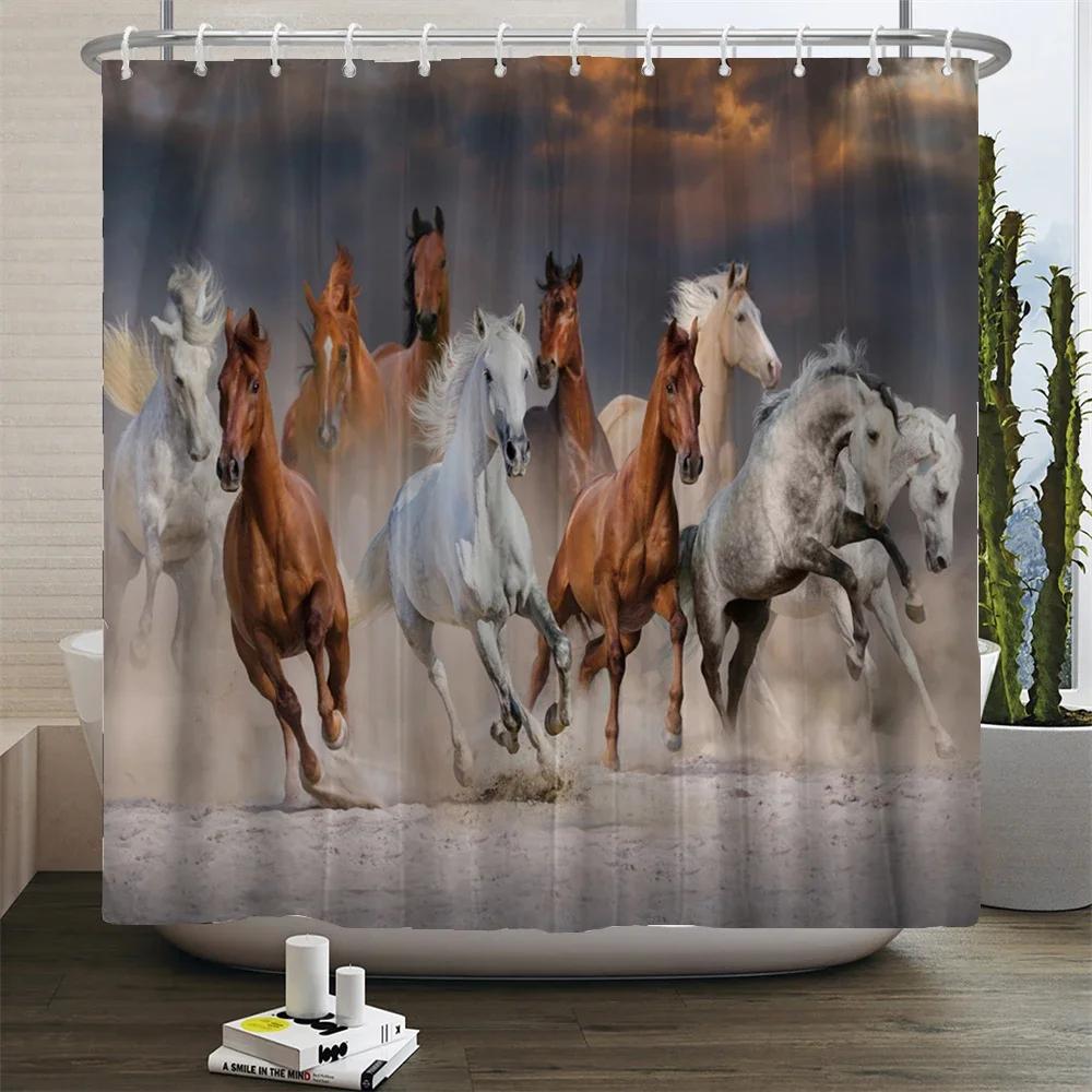 Animals Printed Lion, Tiger, Cat,Elephant,3D Bath Curtains Waterproof Polyester Cloth Washable Bathroom Shower Curtain With Hook