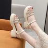 Fashion Platform Rhinestones Ladies Shoes Korea Casual The Best Women's Sandals Wholesale 2025 Luxury Summer Offers Low Price Sandal Vip