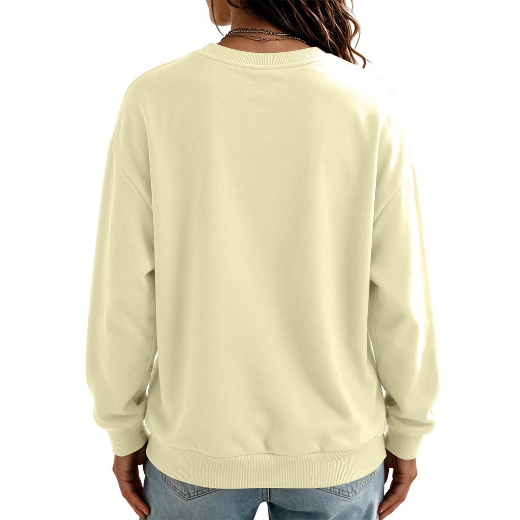 Women's Crewneck Sweatshirt Long Sleeve Color Casual Top for Everyday Wear