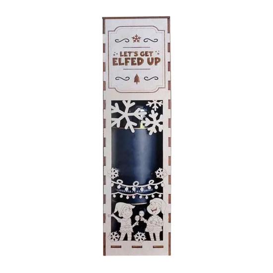 1/3Pcs Christmas Wooden Wine Box Easy Assemble Laser-Cut Snowflakes Festive Design Wine Gift Box Holiday Decoration