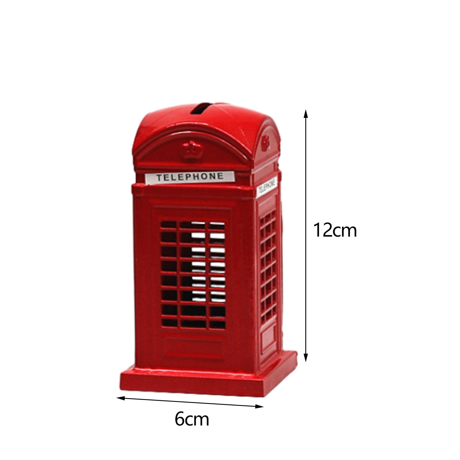 

Piggy Bank Tabletop Decorations Figure Home Decor Statue Telephone Booth Figurine Souvenir Gift Money Saving Box for Kids