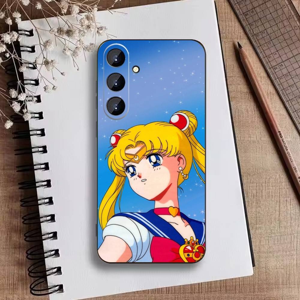 Cartoon F-Sailor M-Moons Phone Case For Samsung Galaxy A73,A21s,A22,A31,A52,A53,A71,A41Soft Black Shell
