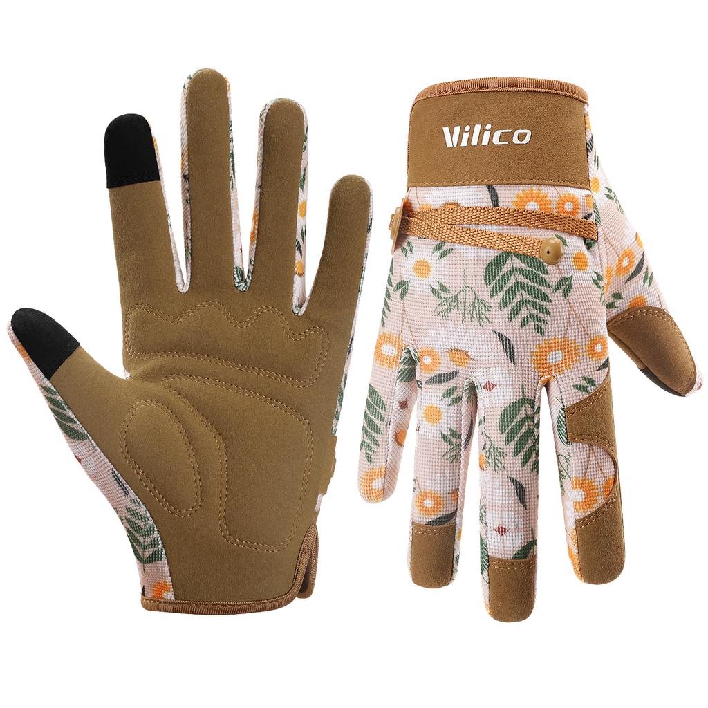 Guantes de Jardinería Para Mujer Transpirables Guantes de Jardín de Cuero para Señora El Mejor Regalo Para Jardineros
