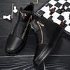 High Top Casual Shoes Platform Men's Sneakers Fashion Zipper Ankle Boots Leather Outdoor Shoe Non Slip Comfortable Shoes for Men