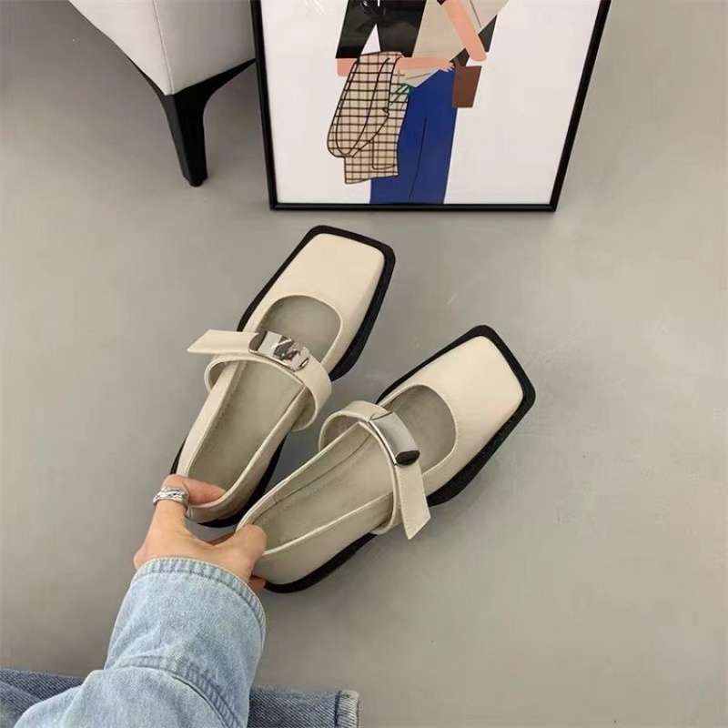 French British Style Single Shoes Women's Shoes Loafers Mary Jane Spring and Autumn New Thick Heel Retro Black Small Leather Shoes Women