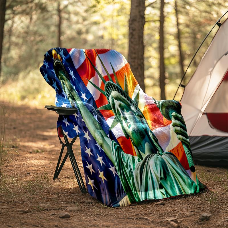 1pc Statue of Liberty, USA blanket, al season lightweigh Poster blanket home office outdoor nap multifunc Poster blanketional blanket