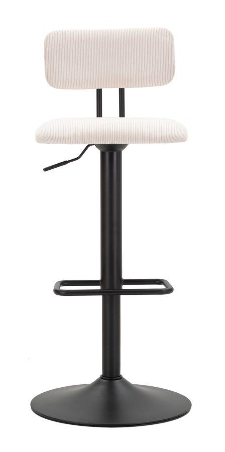 Bar Stool With Lift Light White Cm 41X47,5X85-106,5(Seat Cm 61-83) Set 2Pcs