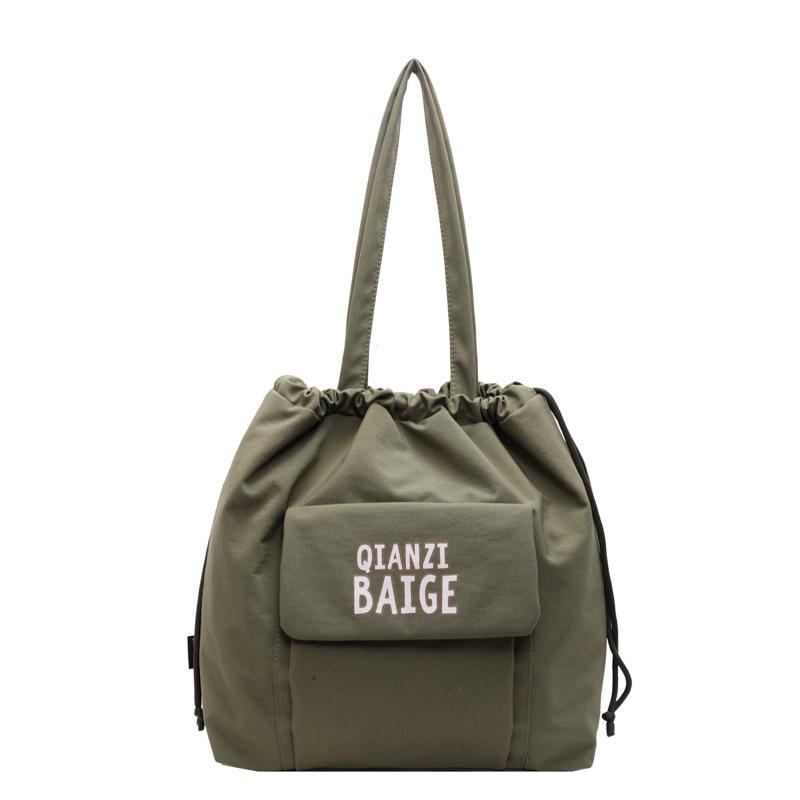 

Bag New Women s 2025 Large Capacity Shoulder Bag Trendy Brand Fashion Drawstring Bundle Mouth Bag Solid Color Casual Shopping 34*34*9