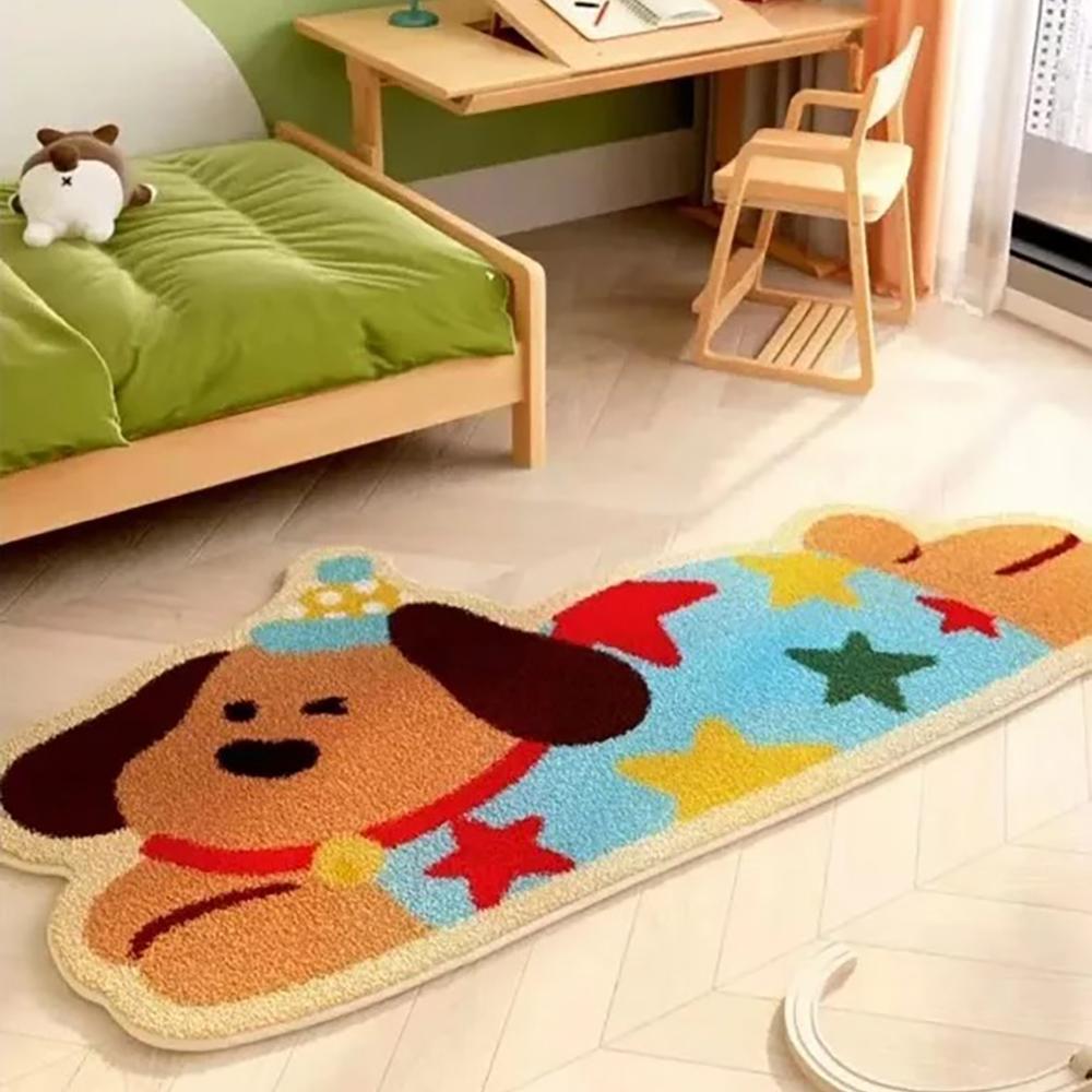 

VIKAMA Faux Cashmere Carpet Cute Cartoon Living Room Bedroom Mat Bedside Rug Long Rug Non-Slip Rug Washable Home Decor 40X120CM 16x47inch