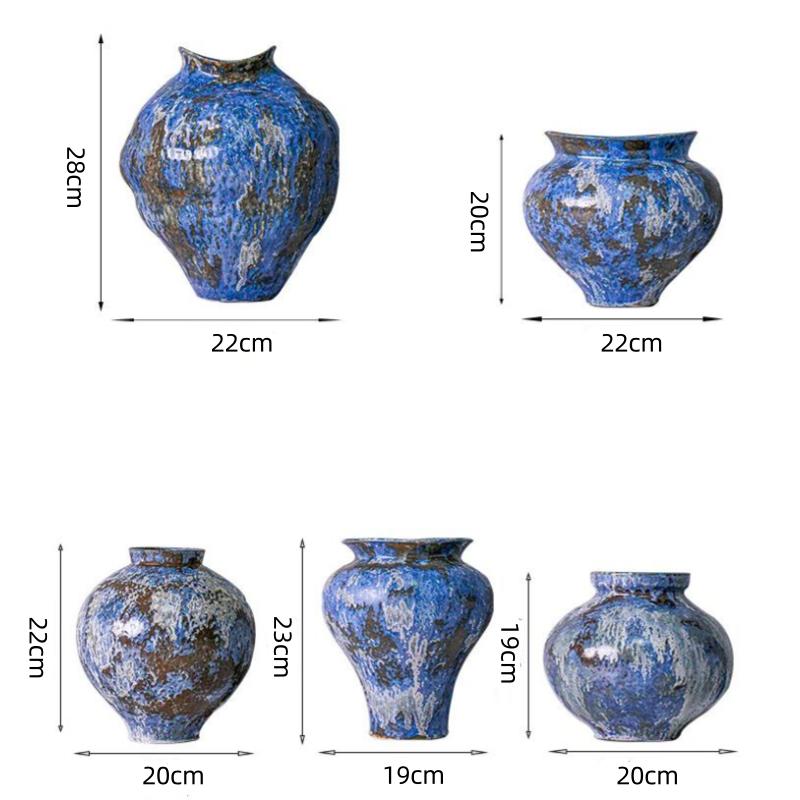 Ceramic Vase Retro Handcrafted Chinese Porcelain Flower Vase Flower Arrangement Accessories Home Decoration Accessories