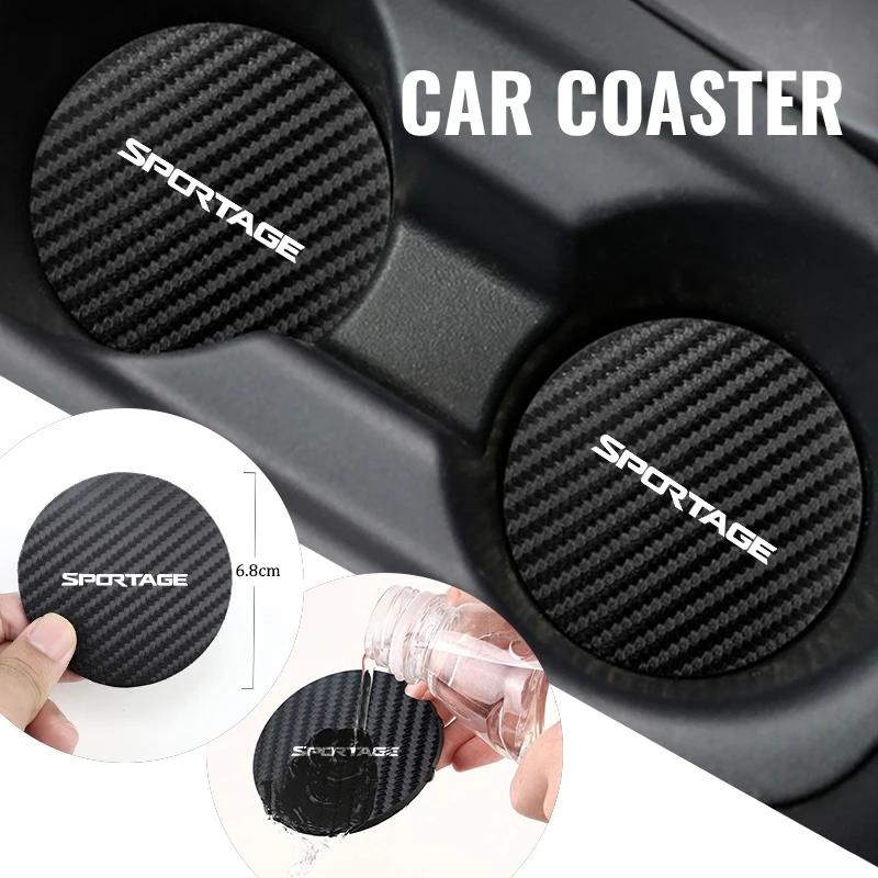 2pcs Car Cup Holder Anti Slip Insert Coaster Pads Accessories For KIA Sportage 2016 2017 2018 Sephia Stonic Carens xzlhg22