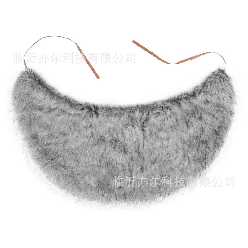 Viking Shawl Sleeves Foot Covers Skirt Set Faux Fur Cloak Scarf Halloween Show Costume