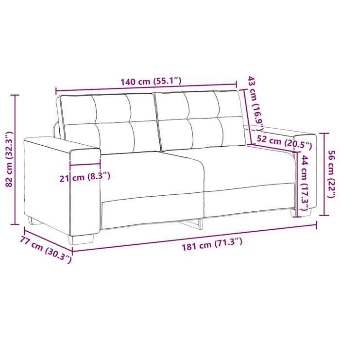 VidaXL Loveseat Sofa Black 140 Cm Velvet, Two-seater Sofa, Divan, Living Room Seat, Sofa, Upholstered Sofa, Sofa 2 4105127