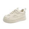 Fashion New Thick Bottom Heightening Women's Shoes Summer Mesh Breathable Beige Sneakers Casual Flat Bottom Casual Sports Board Shoes