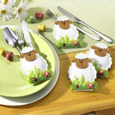 Happy Easter 4 Pabric Pcs Shape Reusable Tableware Holders Sheep Lovely GiftMöbel & Wohnen, Feste & Besondere Anlässe, Party- & Eventdekoration!